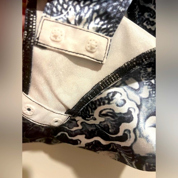 NWOT Bear Dance Cowl Neck, Dragon Print Satin Bodysuit - Picture 7 of 11